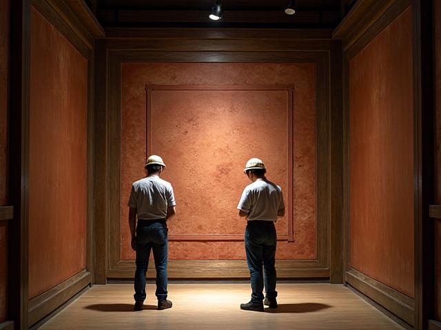 신라 시대 불상 복원 작업 중인 전문가들